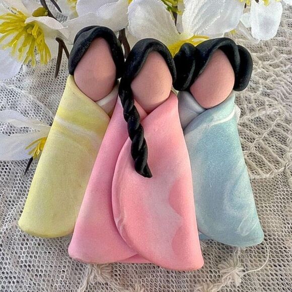 Artisan Jewelry - Three Native Maidens Art to Wear Pin
